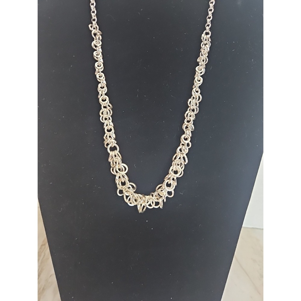 NECKLACE Silver Tone Avon Multi Circle‎ Frontal Necklace  16" Extender
